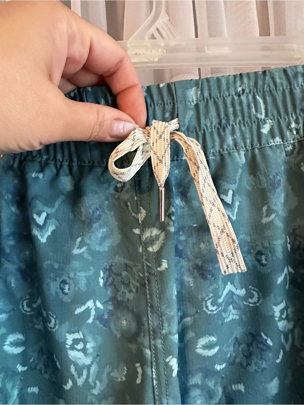 Marika Teal Patterned Ripstop Athletic Shorts Size XXL